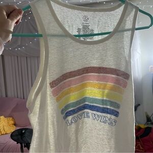 New Love Wins Tank Top Unisex Big Kids 14-16 Rainbow Muscle Shirt LGBT Gay Pride